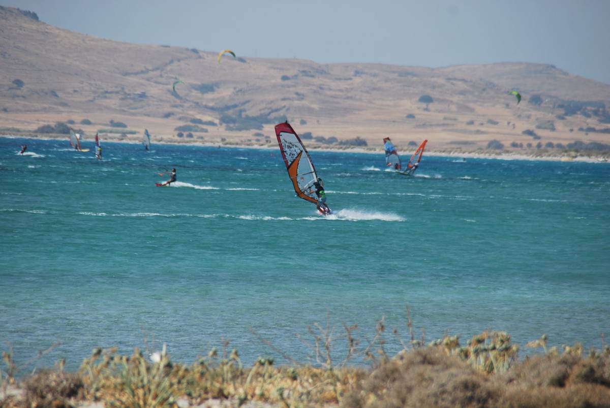Windsurfer In Eine Lagune