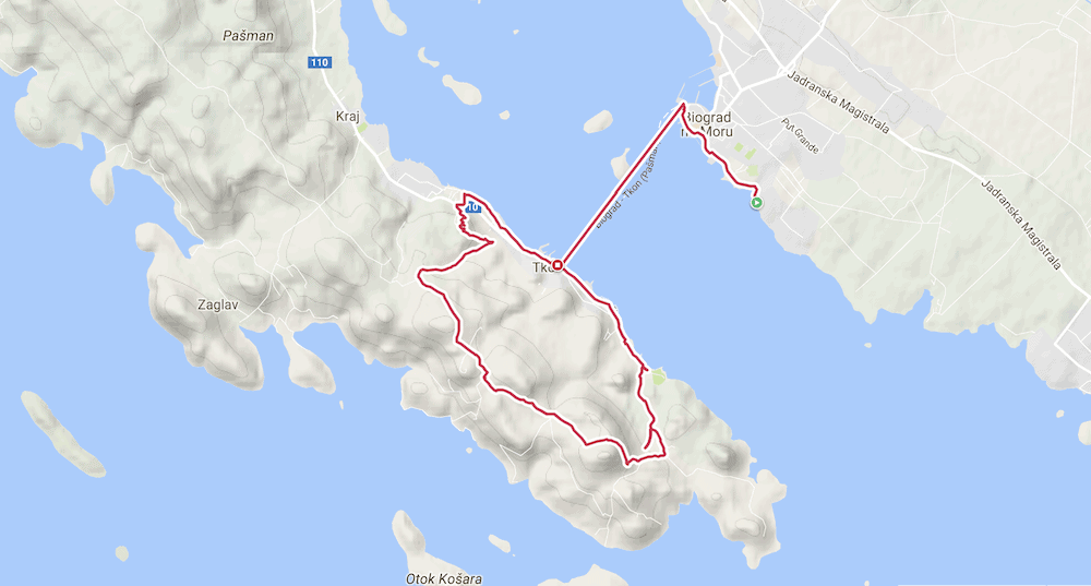 Mountainbike-Ausflug: Biograd-Pašman 1 Pasman Tourplanung