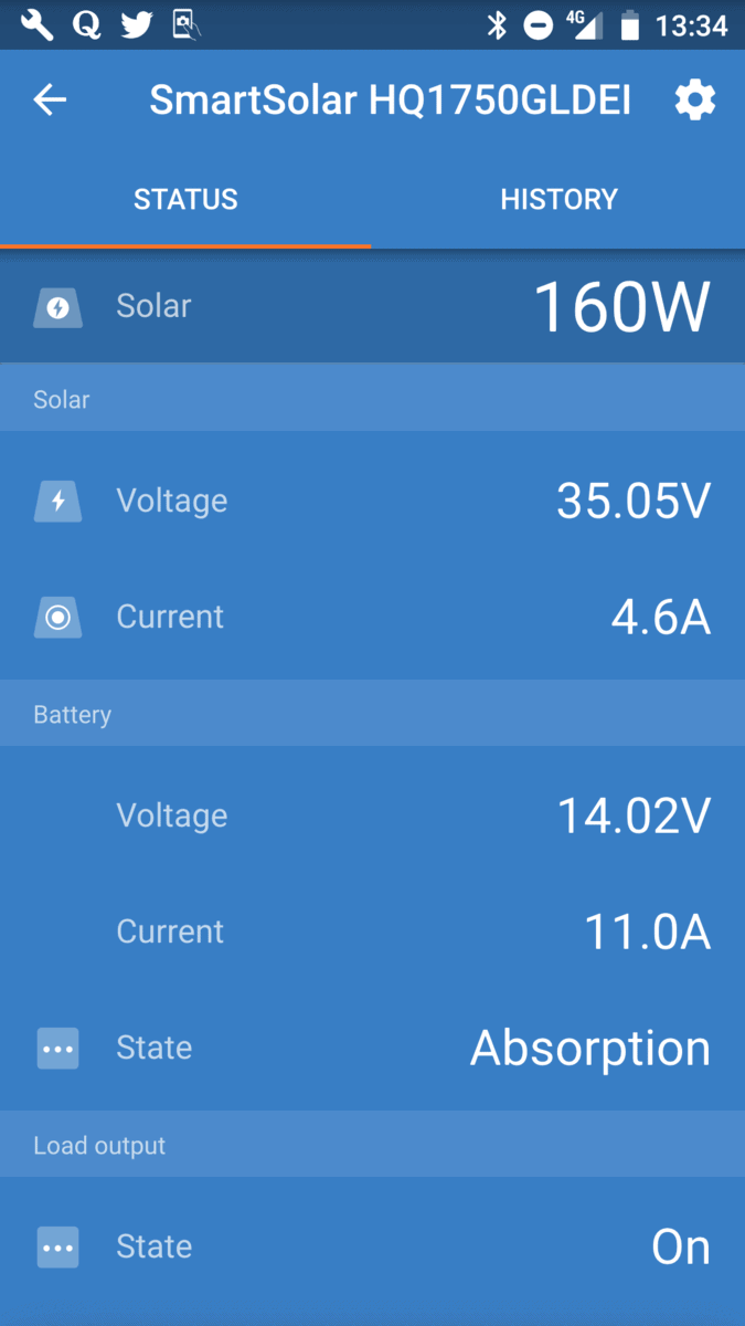 Bluetooth-Anzeige Solarregler