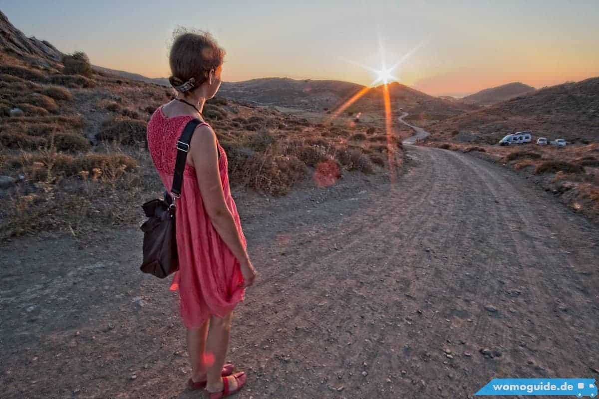 Olya In Der Untergehenden Sonne Auf Limnos