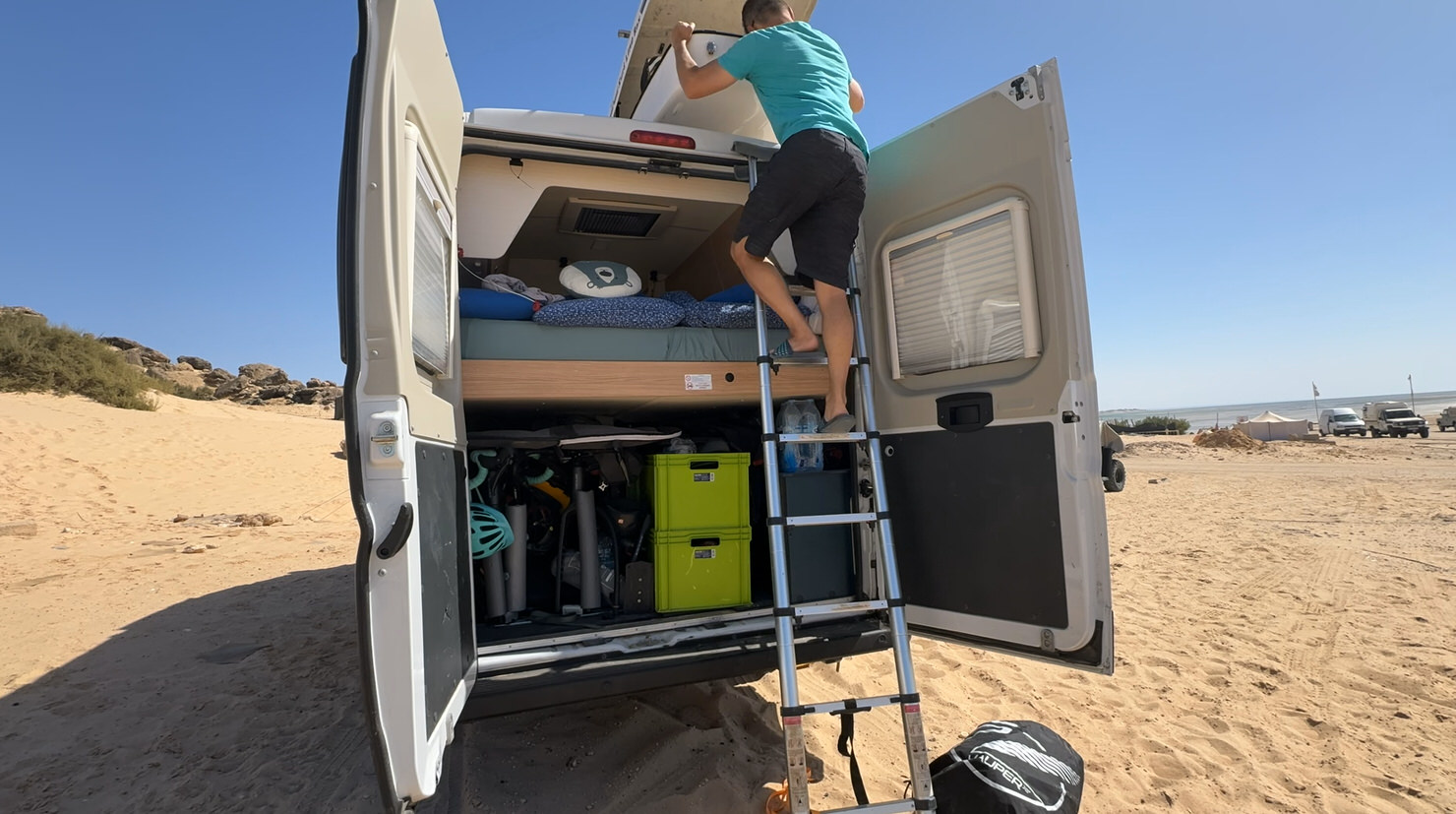 Leiter am Wohnmobil
