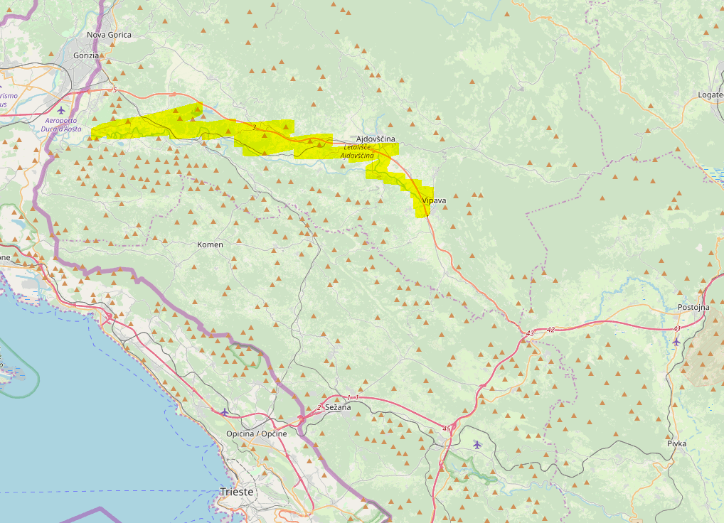 Karte Des Vipava-Tals