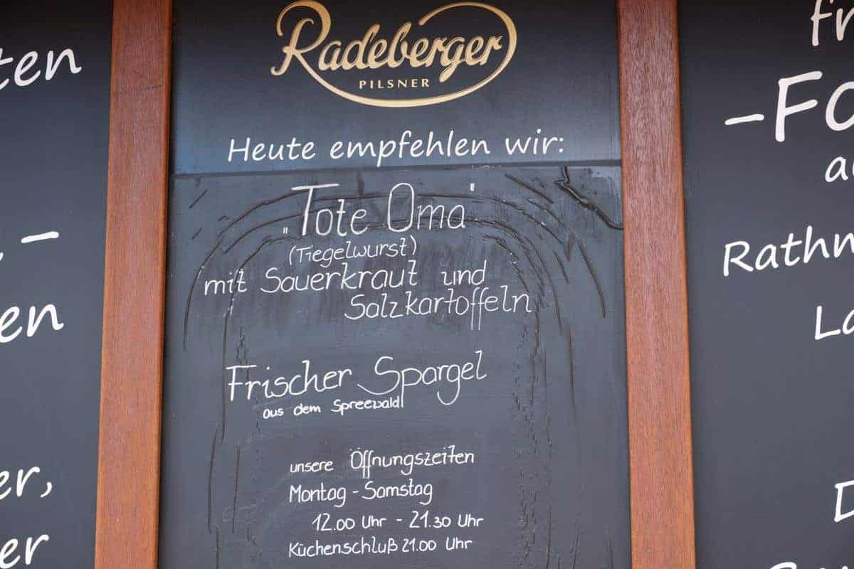 Speisekarte In Rathen