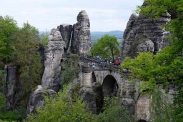 Die Basteibrücke In Der Sächsischen Schweiz