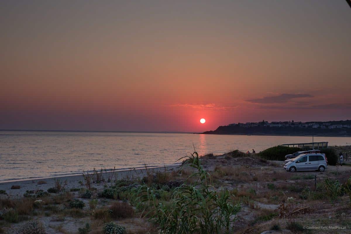 Sonnenuntergang Am Strand Von Kanali