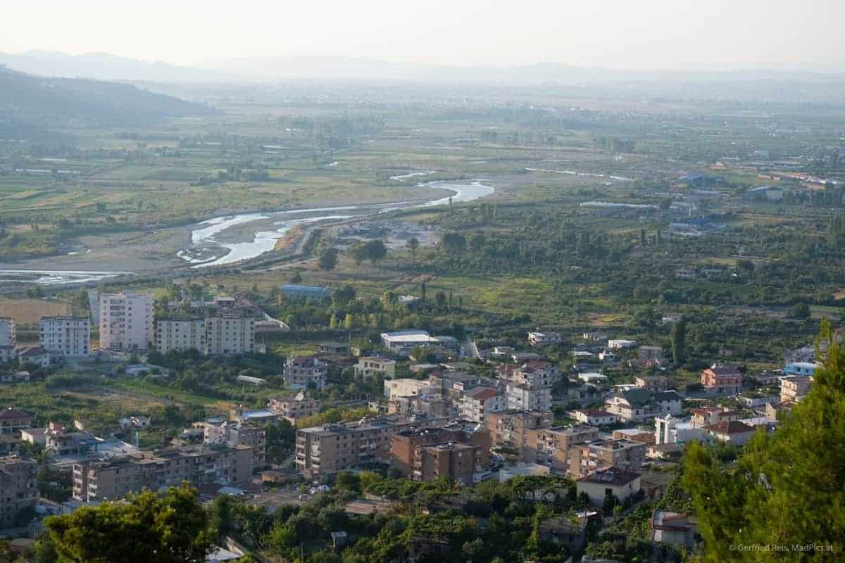 Panoramablick Von Der Festung Von Berat