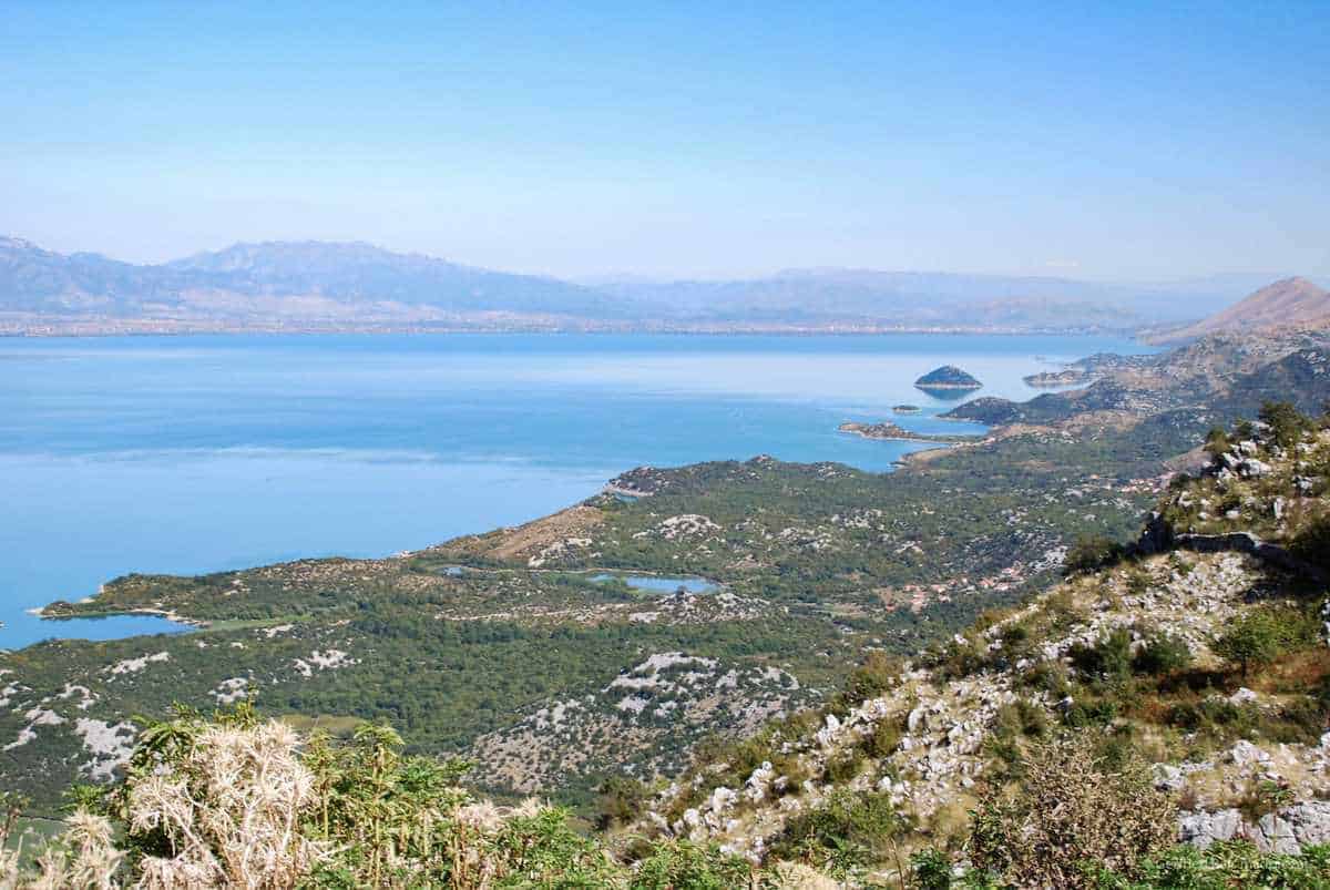 Blick Über Den Lake Shkodra Mit Der Stadt Shkodra Im Hintergrund