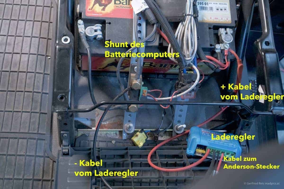 Anschluss Des Ladereglers An Die Batterie